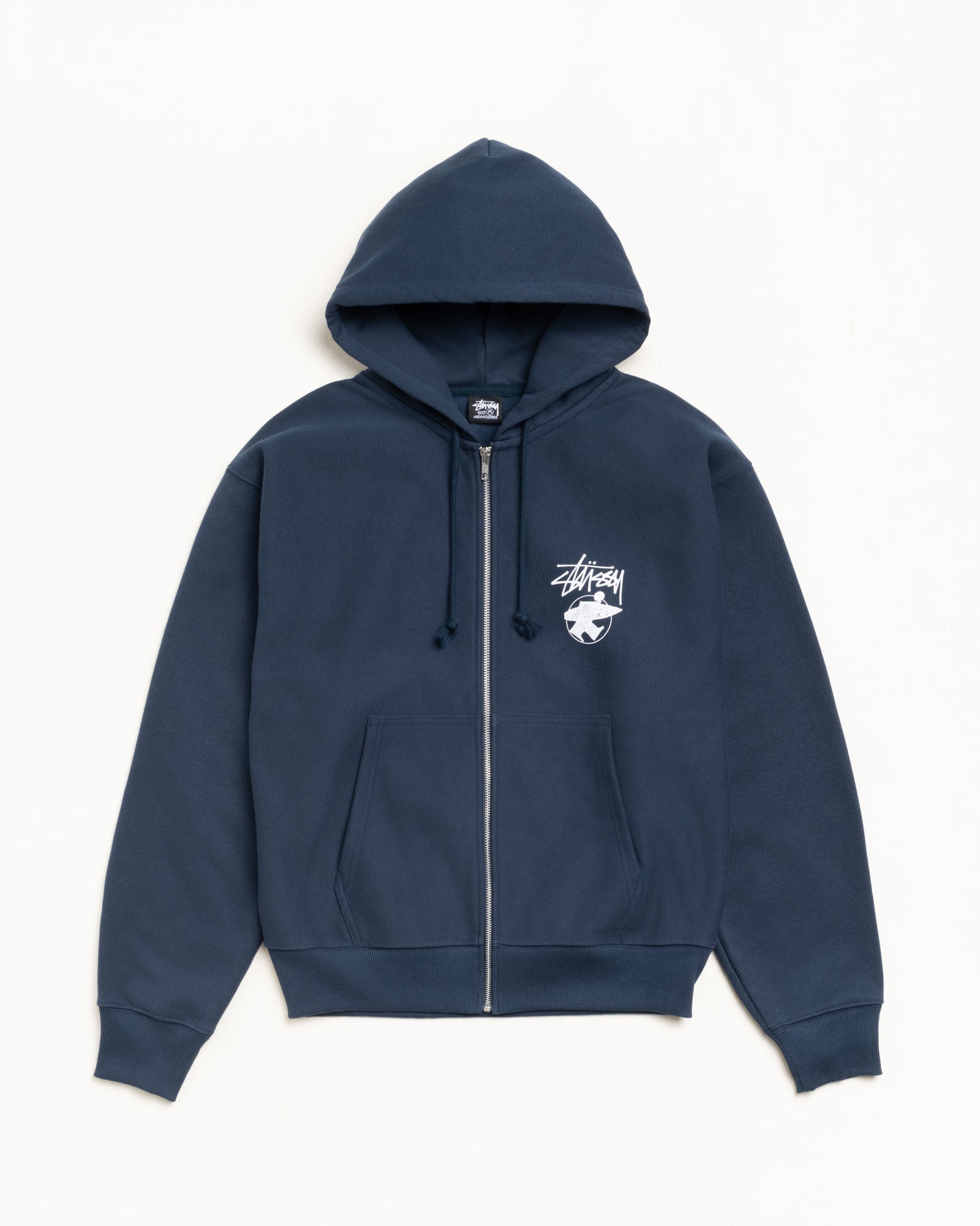 Long Haul Zip Hoodie – Navy | Sweats | Stüssy