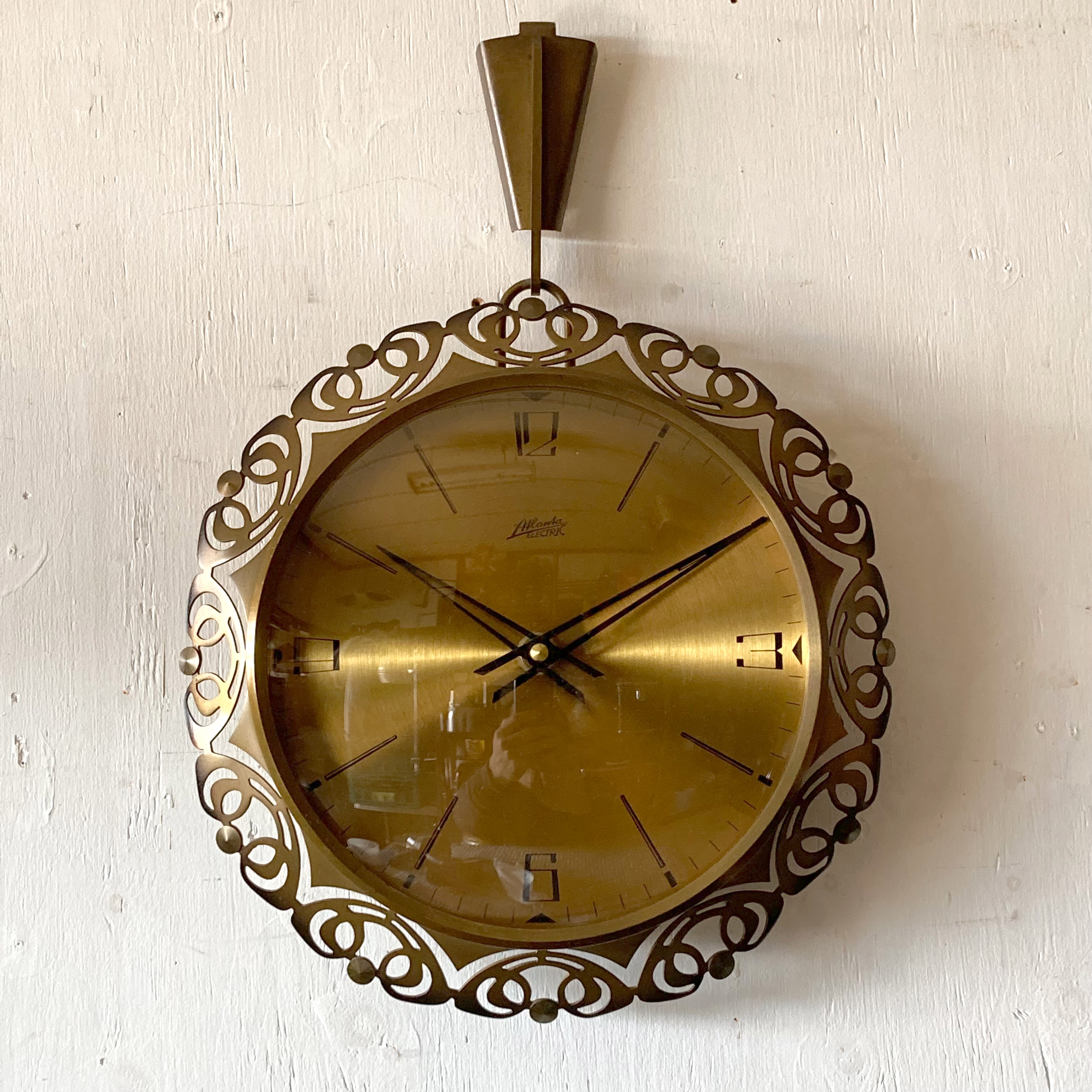 50's ビンテージ ミッドセンチュリー サンバーストクロック 掛け時計