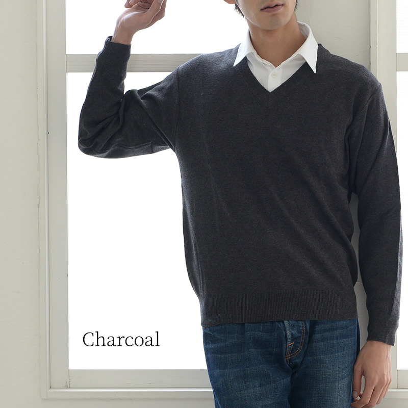 V首 セーター メンズ S～3L Vネック ビジネス カジュアル オフィス 秋