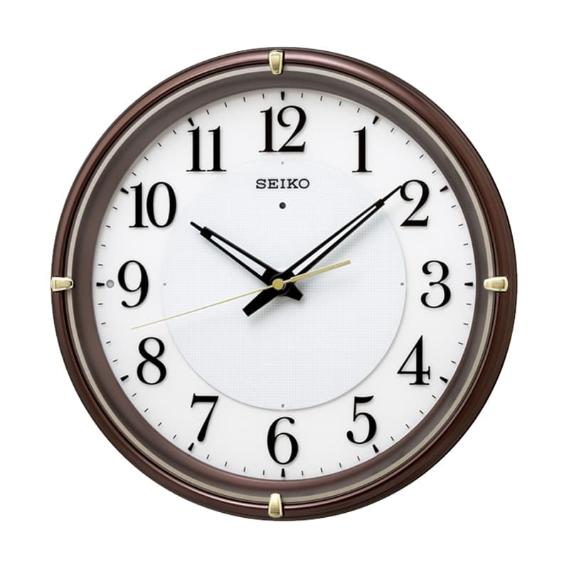 SEIKO セイコー 夜でも見える 夜光電波掛け時計 KX233B 茶メタリック