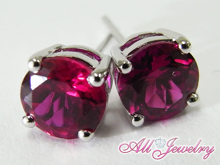 Lab ルビー・6mm一粒 ピアス （Lab Ruby Pierce)【即納】 – オール