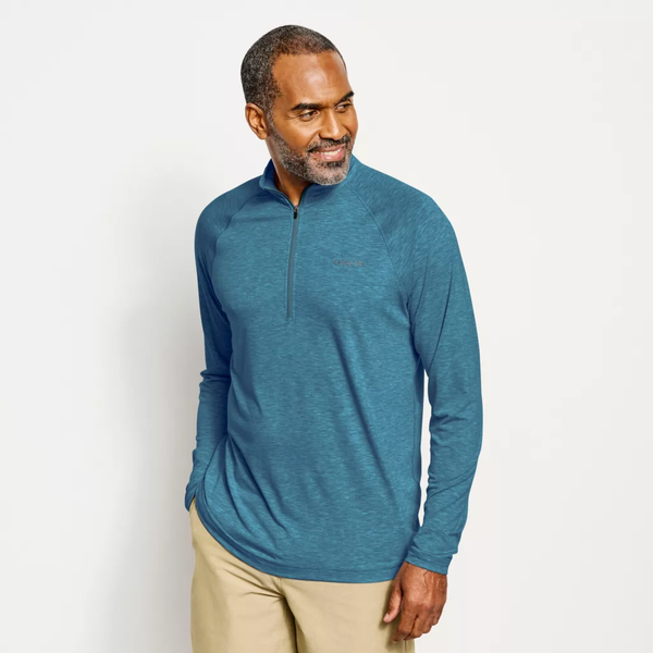 Orvis Men's Dricast 1/4 Zip Pullover Shirt / Blue Lagoon - Andy