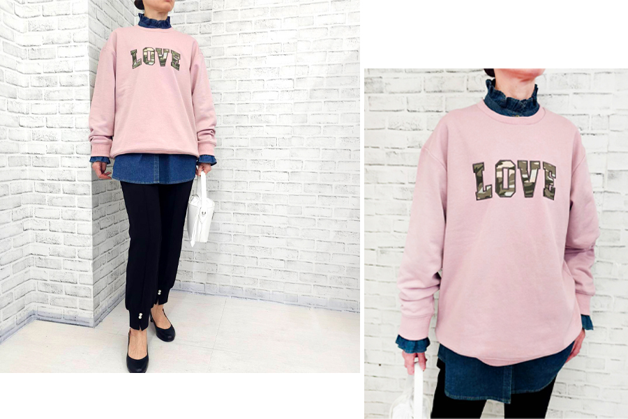 迷彩LOVEロゴスウェット スウェット、トレーナー ＆ LOVE CLOSET