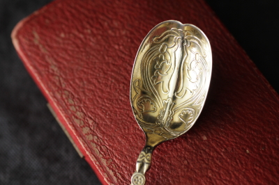 スターリングシルバーアノインティングスプーン1937 Coronation