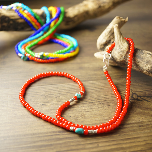 革財布・革製品のビーズ屋｜ホワイトハート ロングネックレス