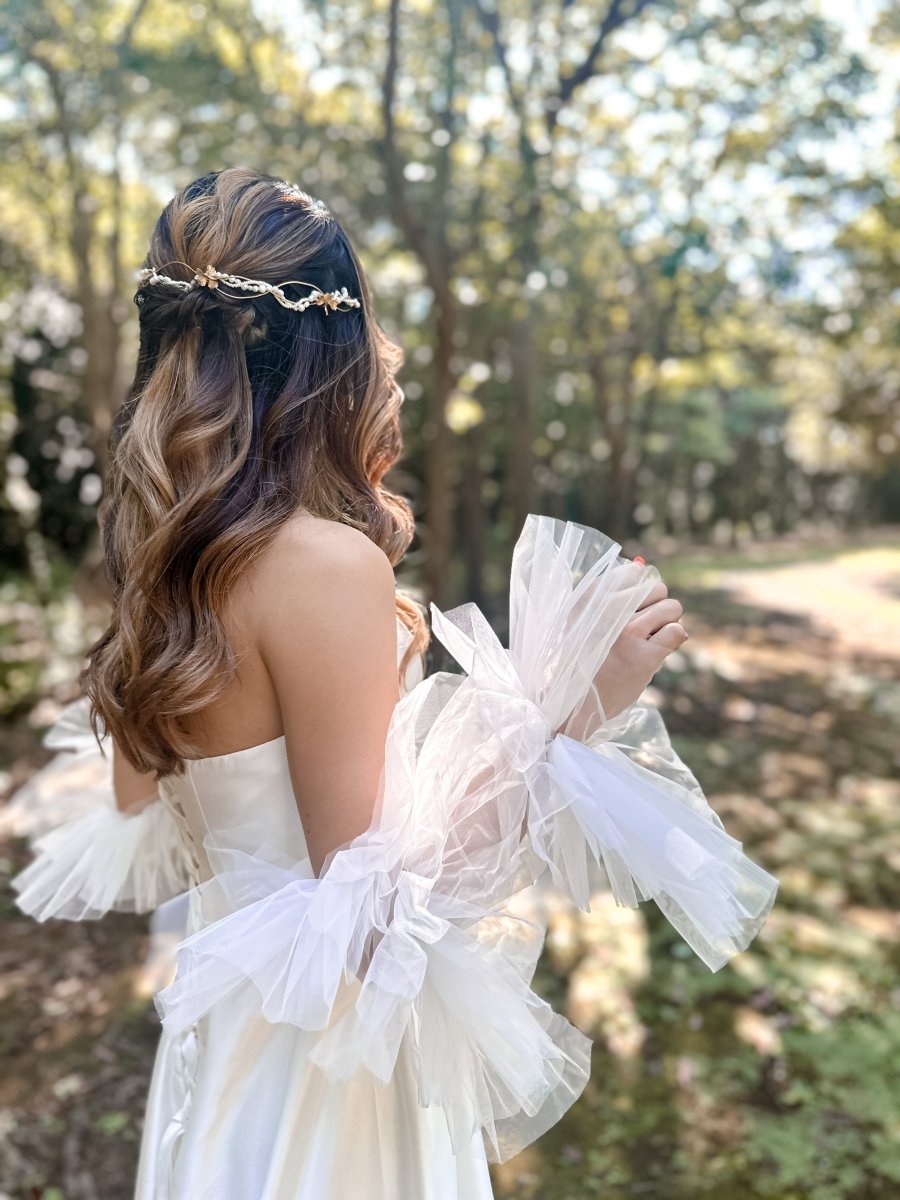 淡水パールフラワーブライダルヘッドドレス – おしゃれ花嫁様