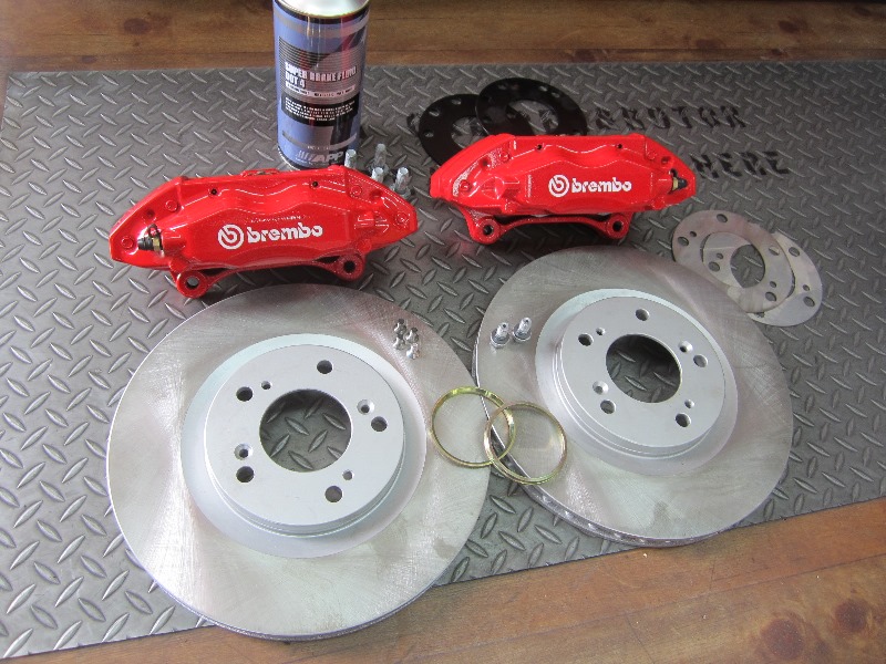 FN2シビックタイプR ユーロにFD2ブレンボキャリパー日帰り装着