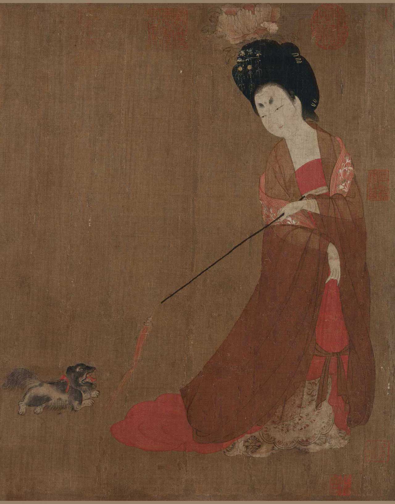 周昉《簪花仕女图》欣赏-名人字画网