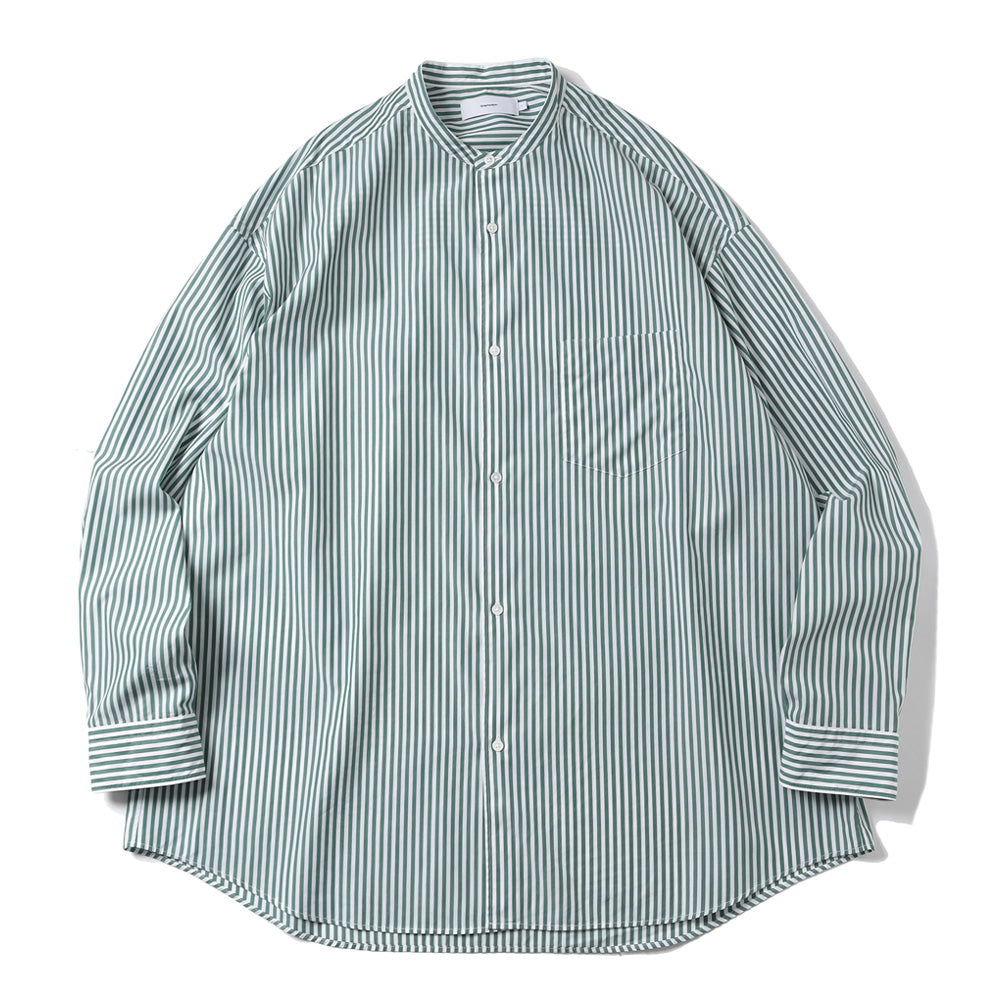 Graphpaper) Broad L/S Oversized Band Collar Shirt (GM241-50002STB