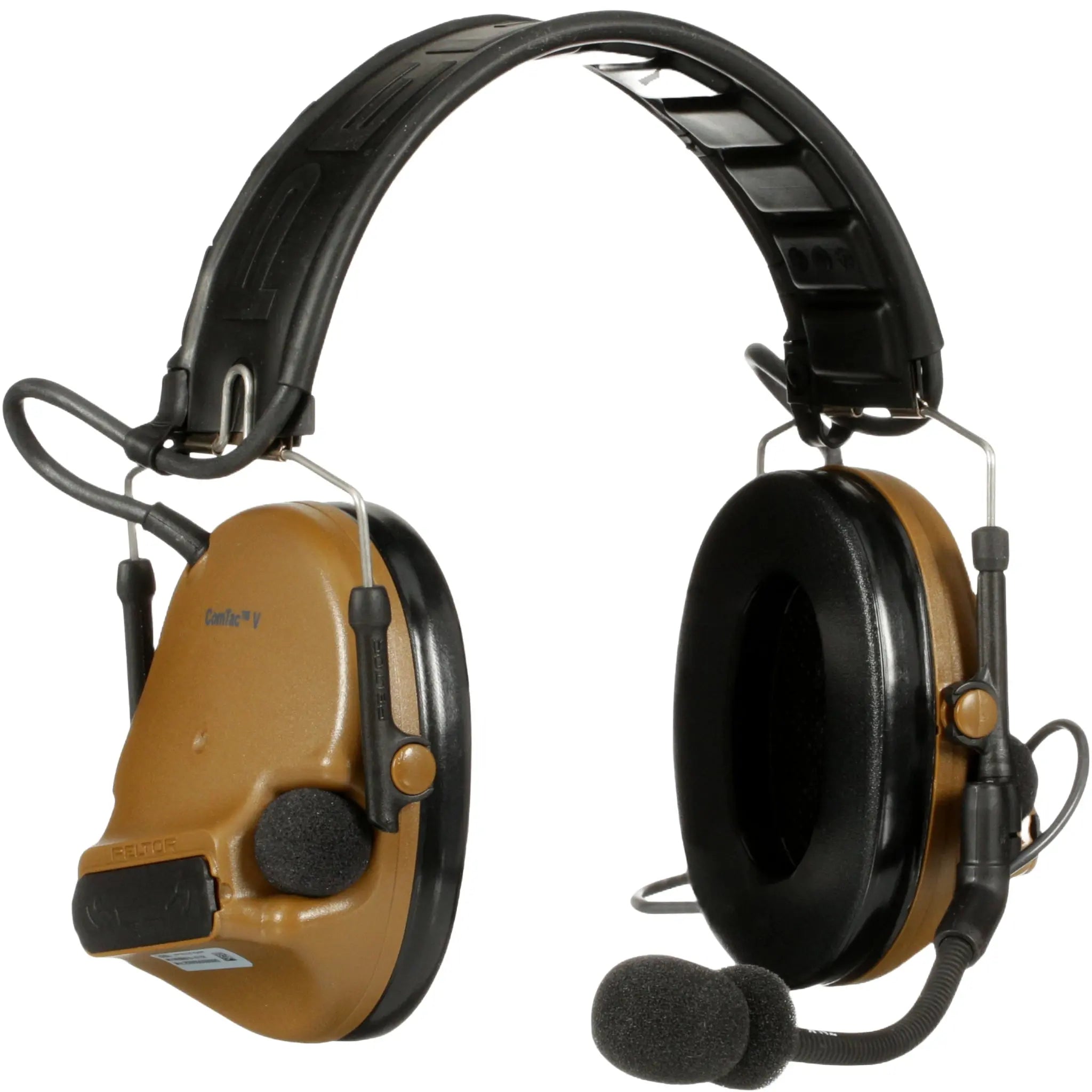 3M Peltor ComTac V Headset, Coyote Brown, Foldable, Single Lead, 1