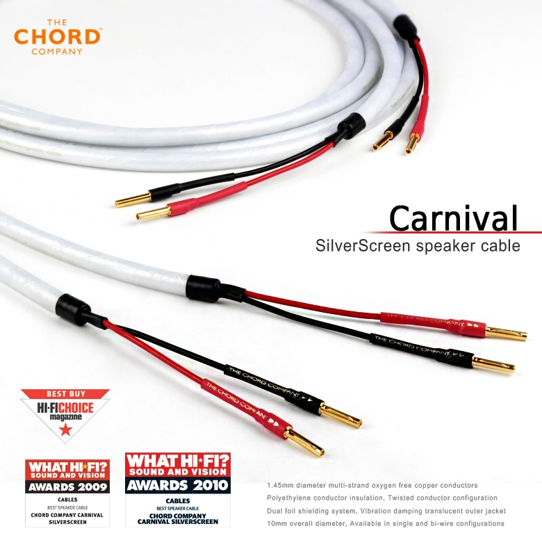 CHORD 3米2x2 喇叭線 Carnival SilverScreen 榮獲歐美雜誌最佳獎項！