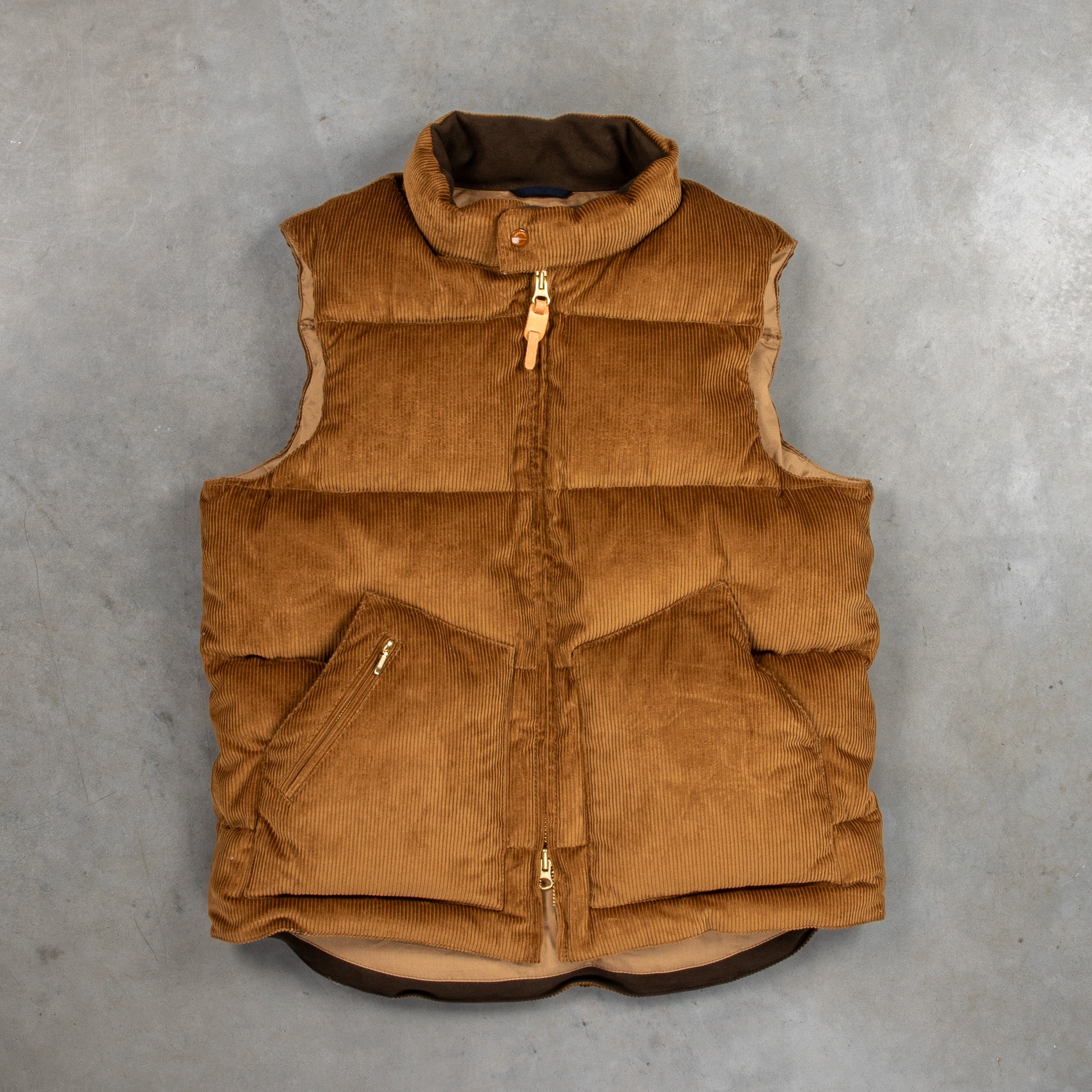 Manifattura Ceccarelli Goose Down Vest Corduroy Camel Frans Boone