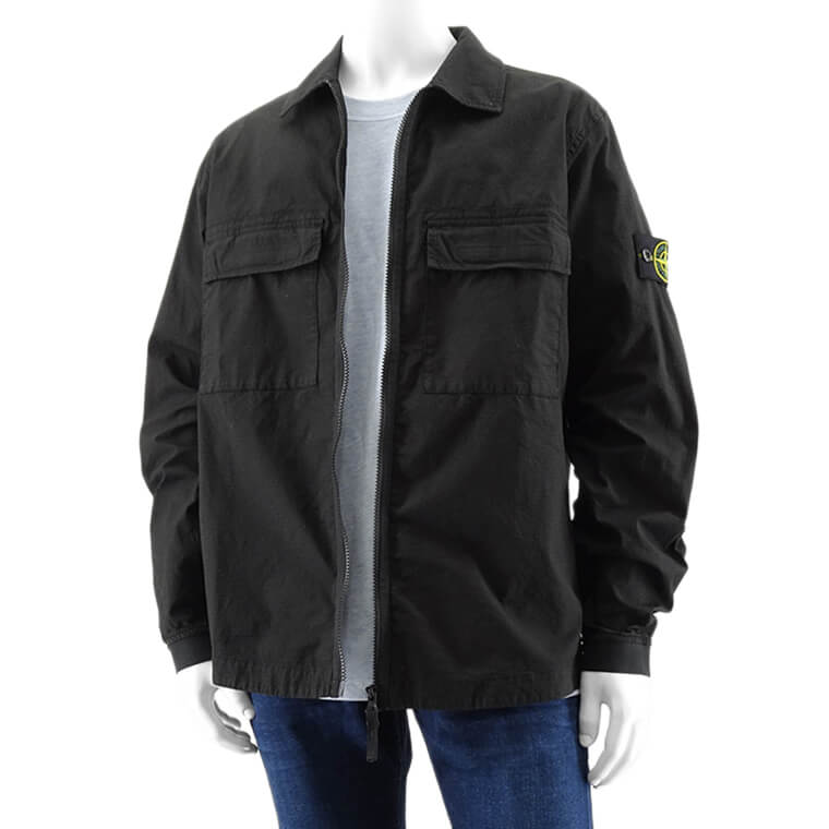ストーンアイランド STONE ISLAND メンズ シャツブルゾン ブラック