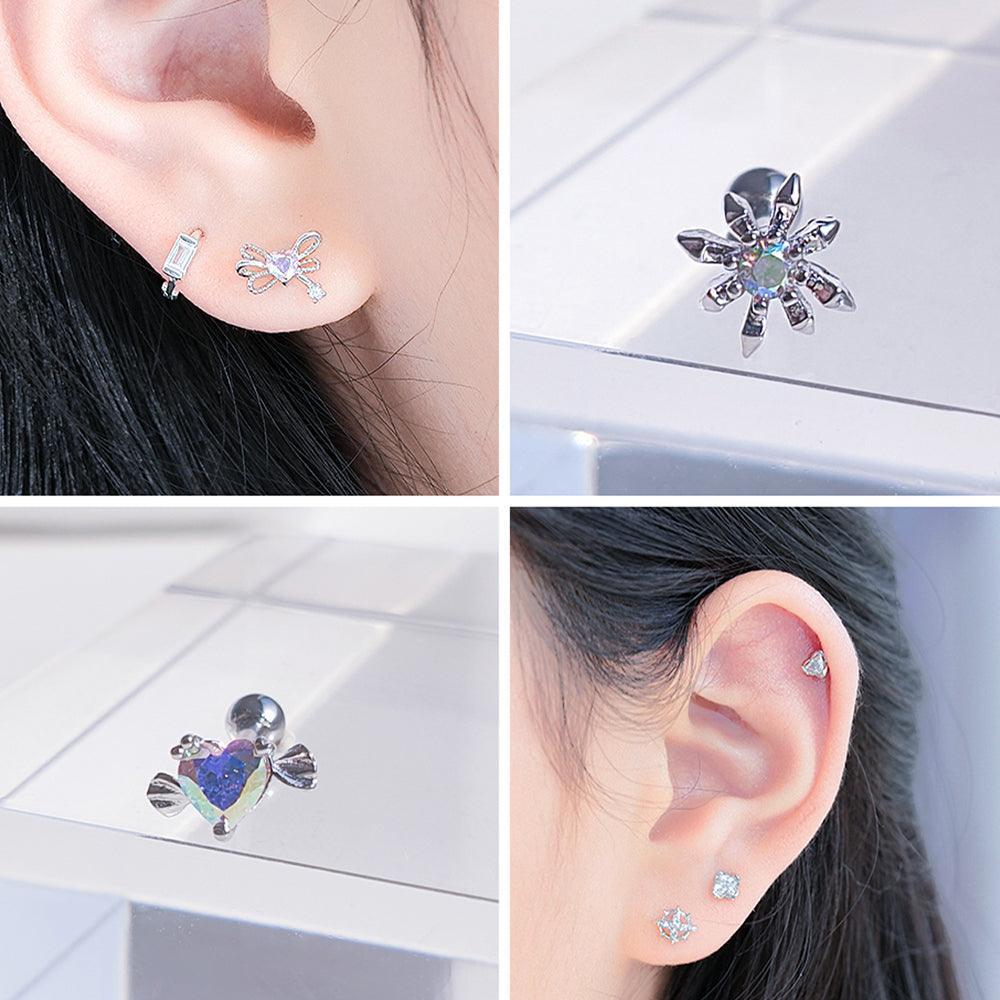 クリスタルAB ボディピアス 軟骨ピアス 片耳用 16G コレクション 韓国