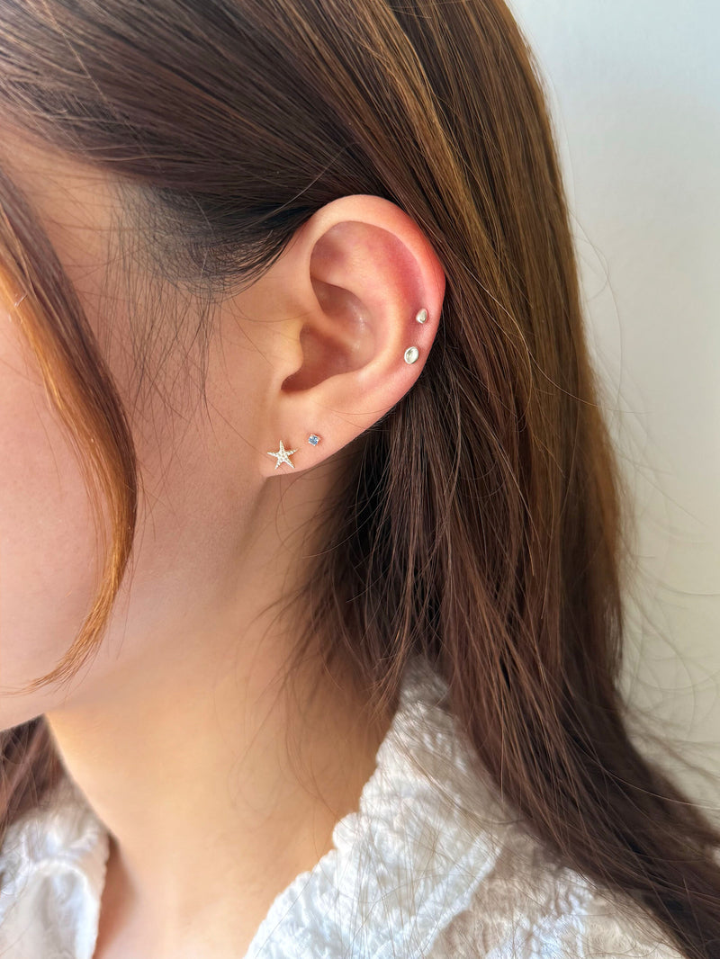 925 Silver]ペブル＆ティアドロップピアス (2Type) 18G ボディピアス