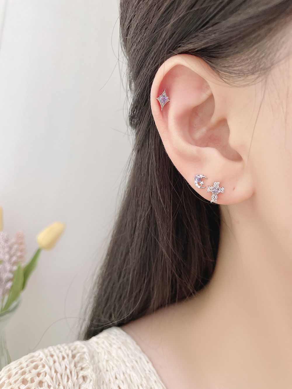 サージカル]ムーン×ハート×クロス パープルキュービック (3Type 2Color