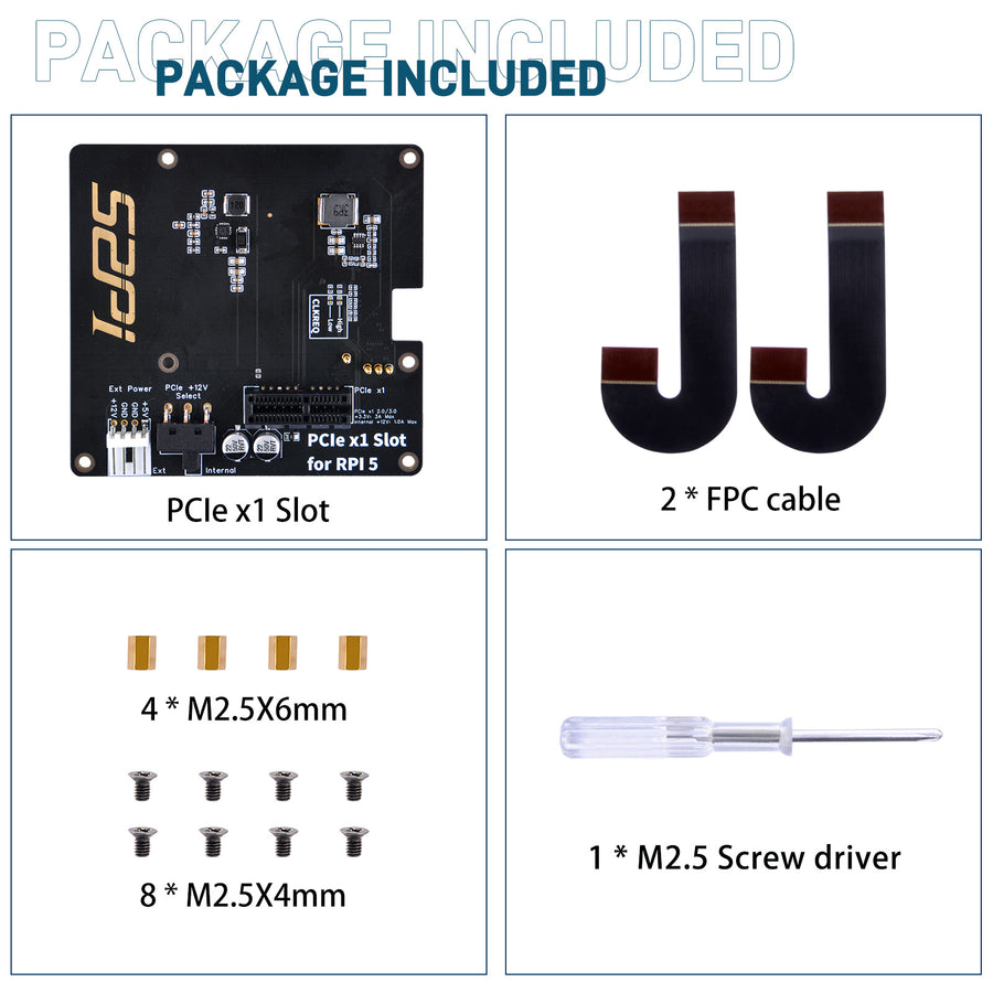 52Pi P02 PCIe Slot for Raspberry Pi 5, Pi 5's PCIe to PCIe x1 slot