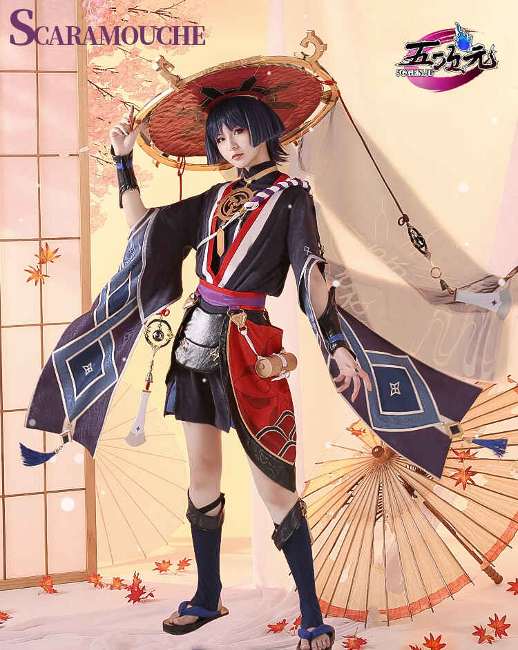 三分妄想 原神 コスプレ スカラマシュ 散兵 笠 帽子 道具