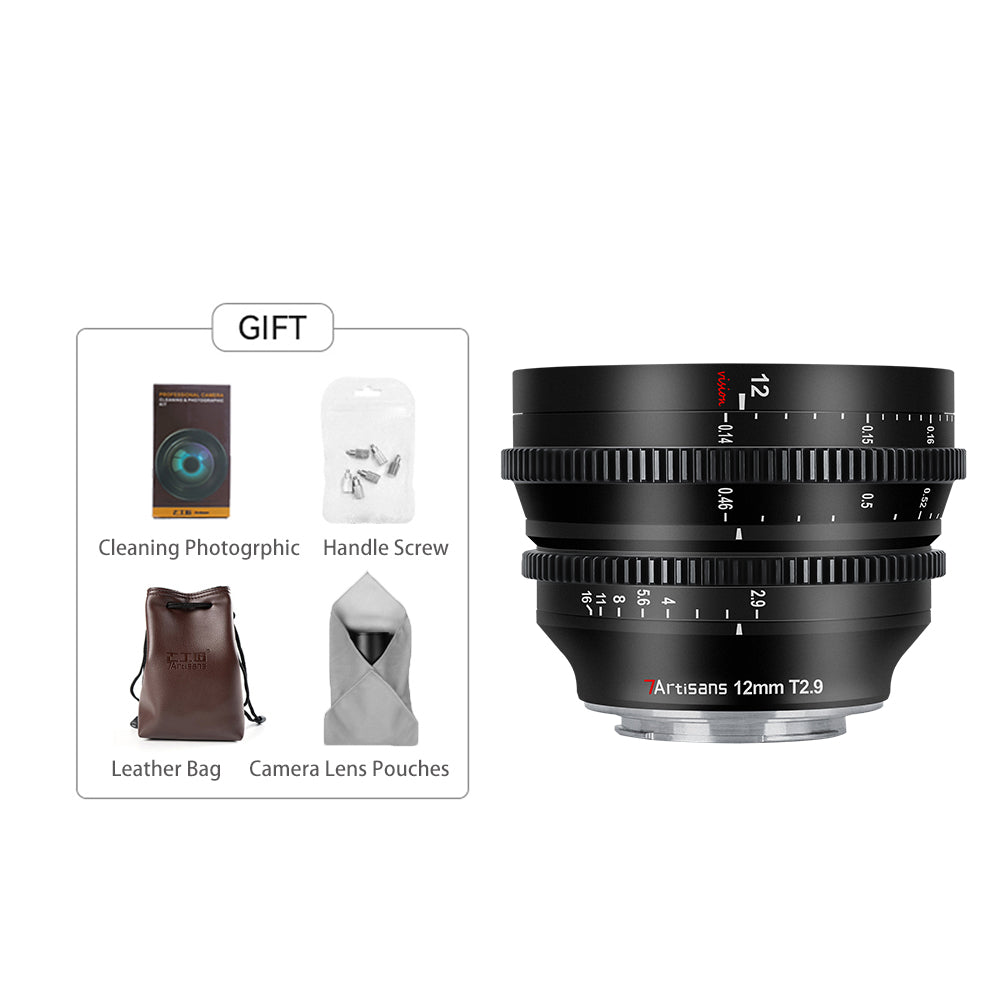 MF 12mm T2.9 APS-C MF Cine Lens for E/FX/M43/EOS-R/Z/L – Official