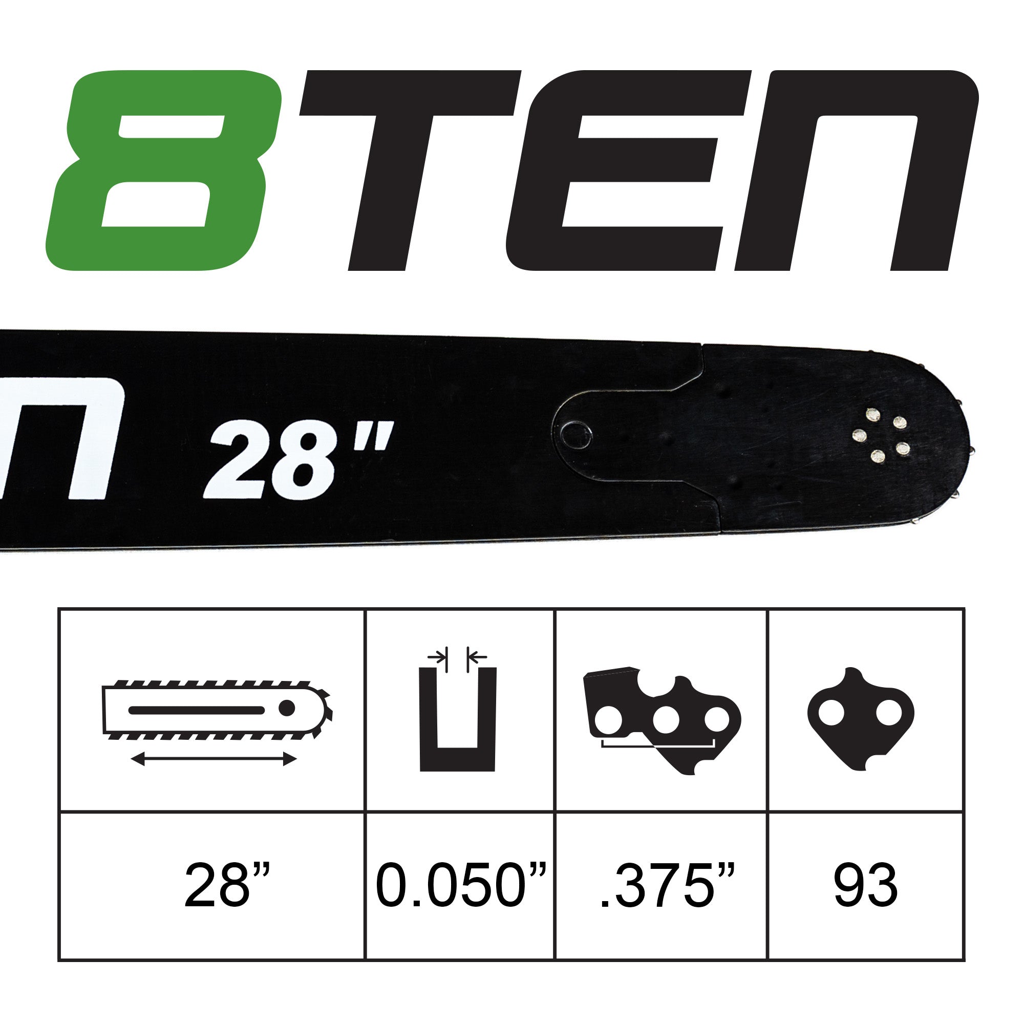 Chainsaw Bar & Chain Set 28 Inch For Echo MK1010297 | 8TEN