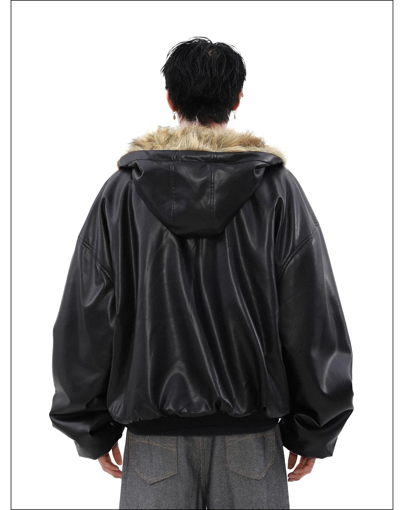一部Fast Drop Item Reversible Fur Leather Bomber Jacket – Ninety-nine