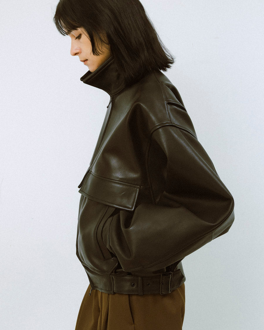 Sheep leather short blouson – 08sircus