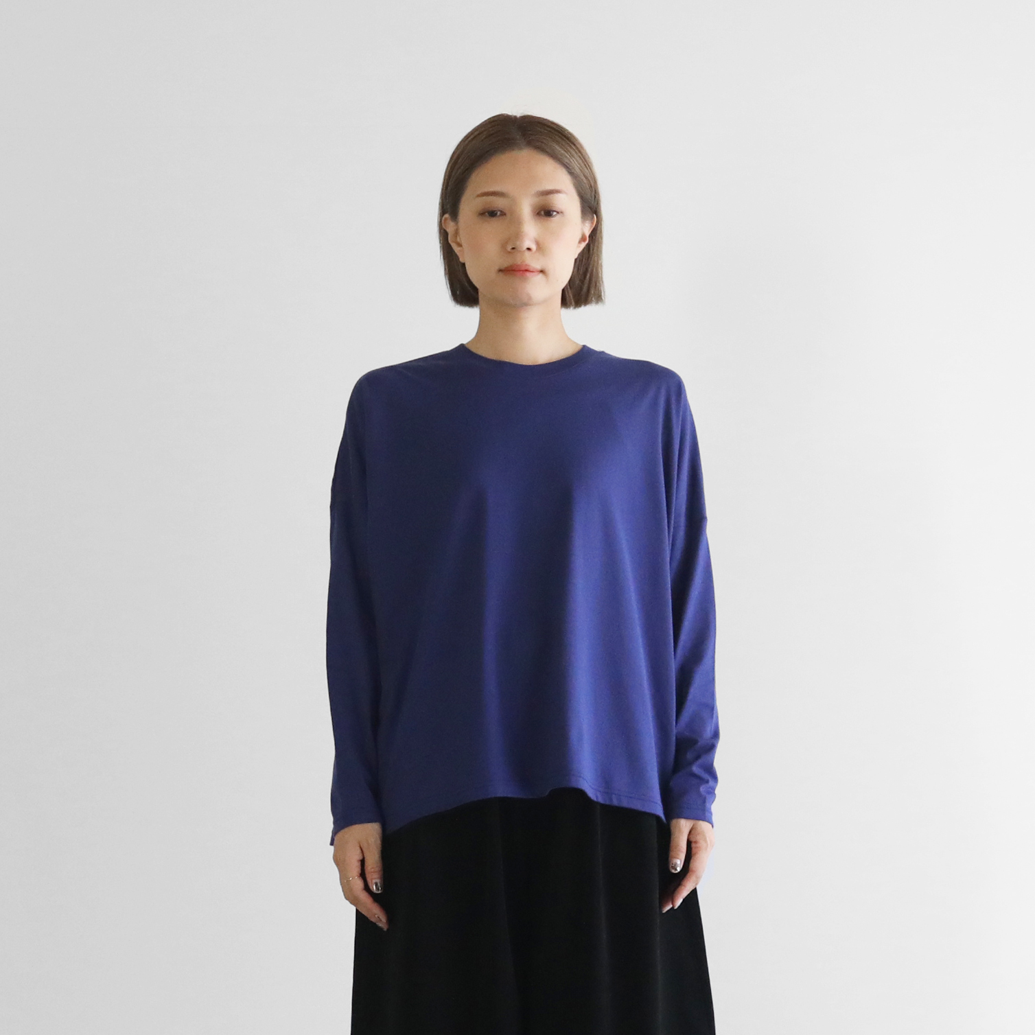 HUIS in house］SUVIN COTTON長袖スクエアワイドカットソー CS208を