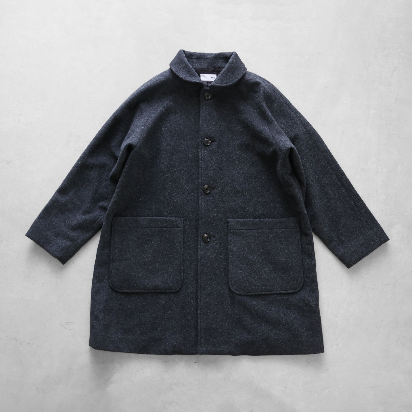 HUIS×尾州”縮絨ウールフランネルミドルコート 316をリリースしました