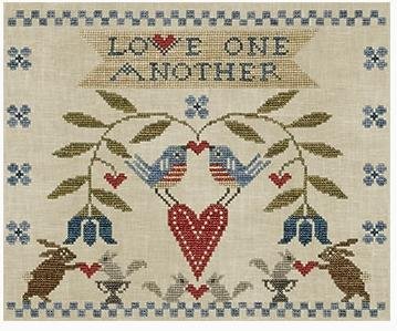 Artful Offerings Love One Another - Valentine Cross Stitch Pattern