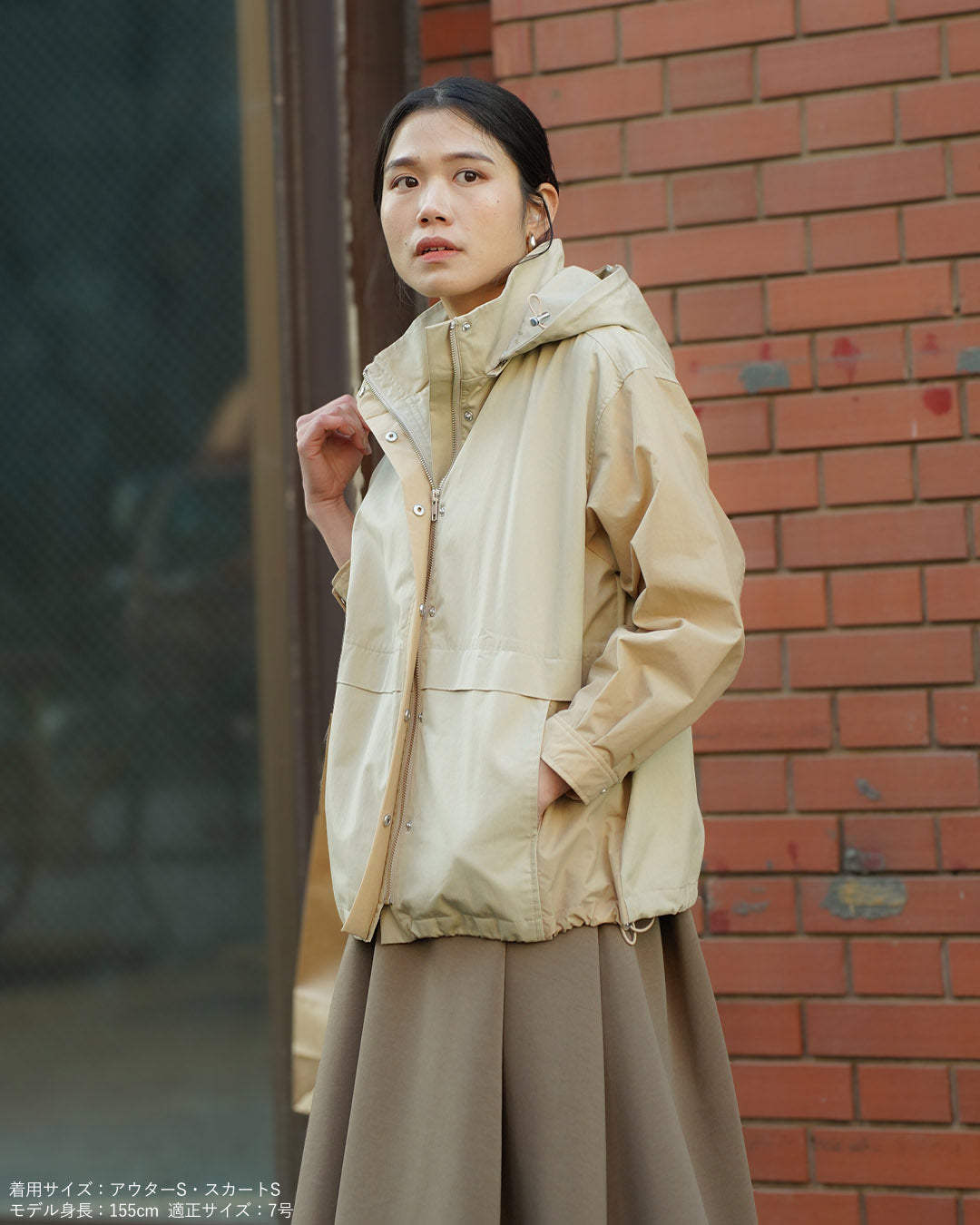147_ichi_yon_nana】取り外しビックフードジャケット｜小柄女性向け