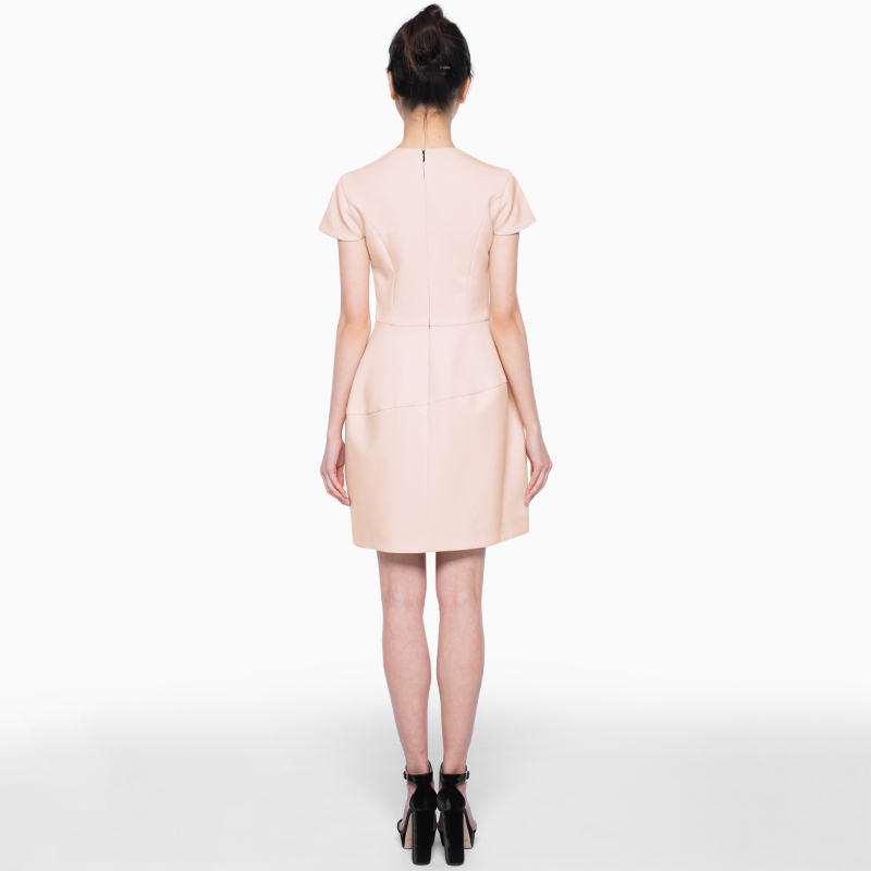 YOKOCHAN（ヨーコチャン）ハーフスリーブVネックドレス-ドレス