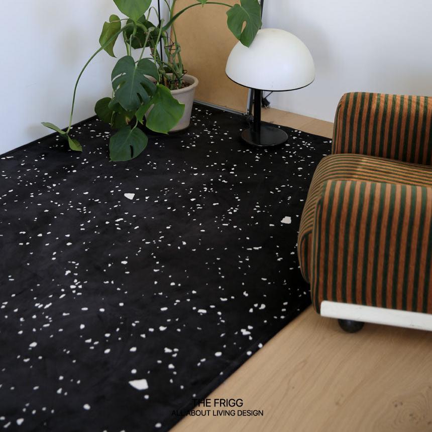 ブラックテラゾーラグ｜洗えるラグ – 1acspaces