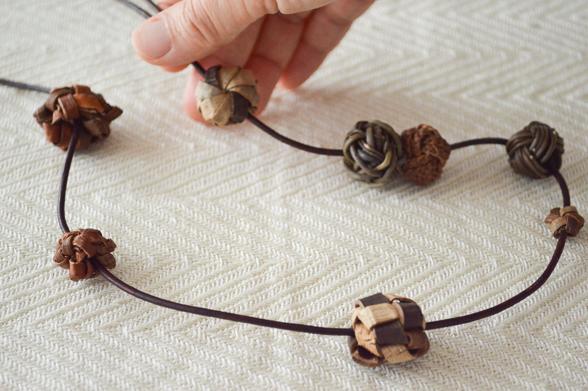 やまぶどう・くるみ・あけび ロングペンダント｜市川籠店 – 市川籠店