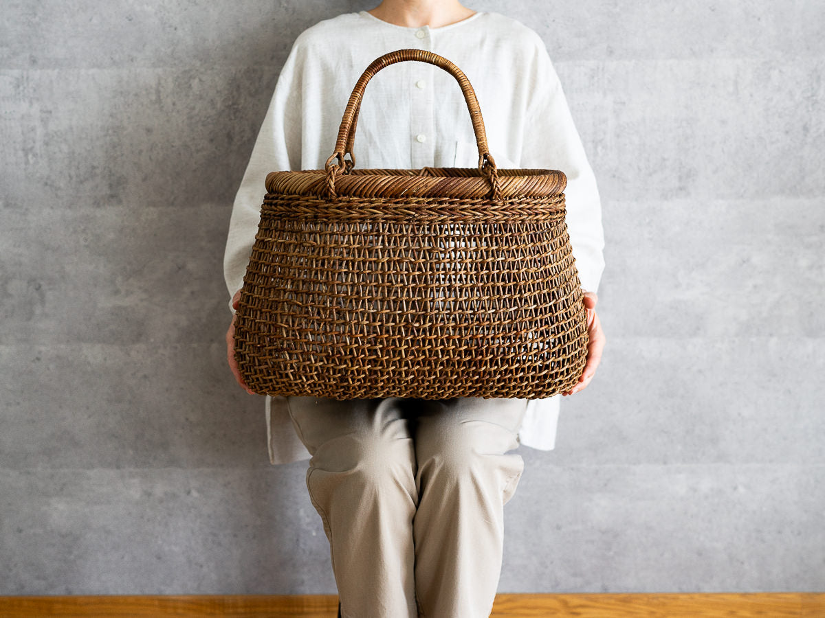 あけび蔓の特製すかし編み手提げ – 市川籠店 | 1basketry