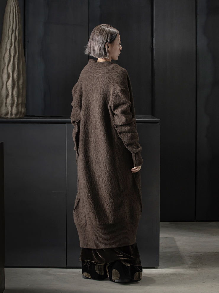 DANIEL ANDRESEN GREEN ロングニットカーディガン / CHOCOLATE