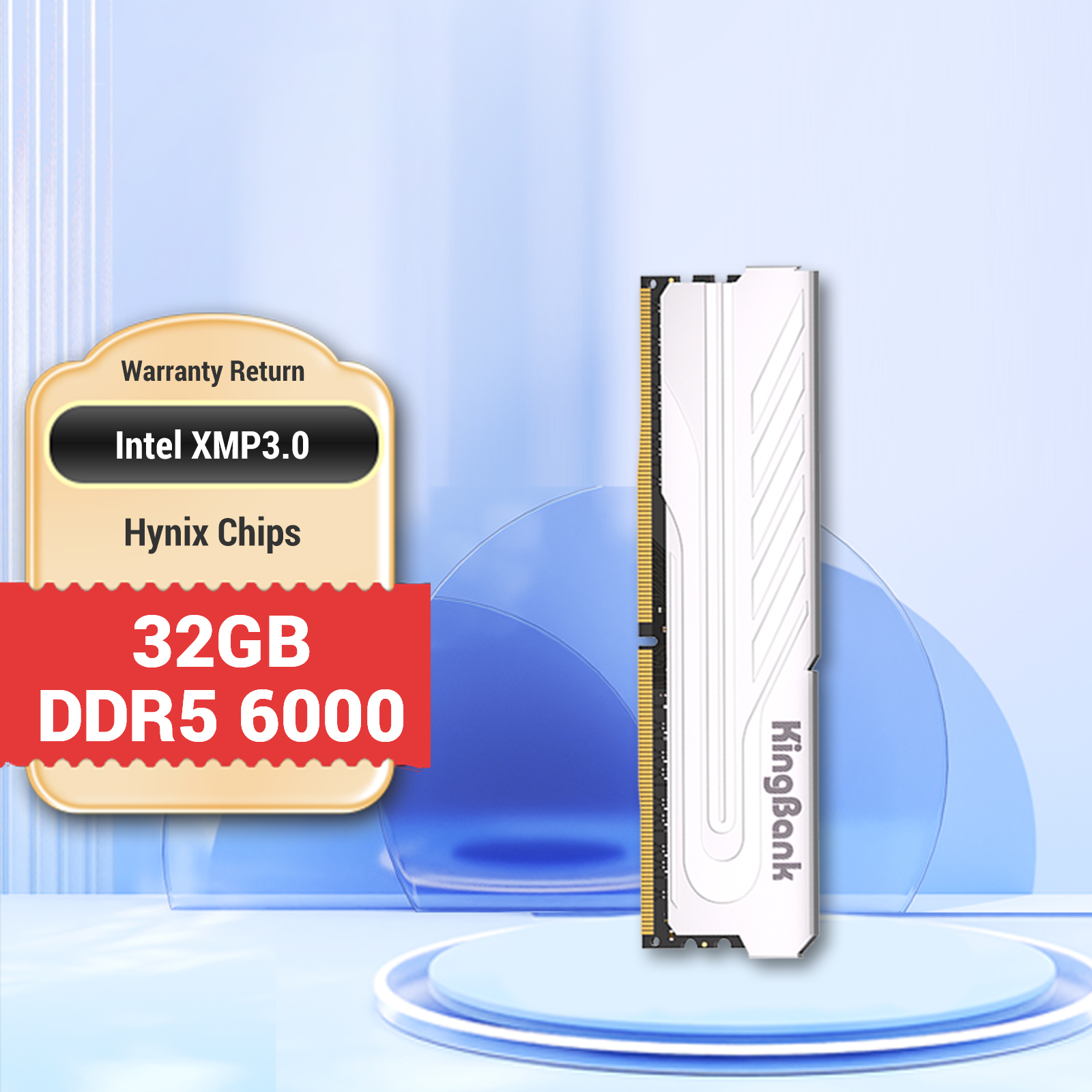 KINGBANK DDR5 Heatsink UDIMM 6000MHz - 8/16/32G*2 - 金百达KINGBANK