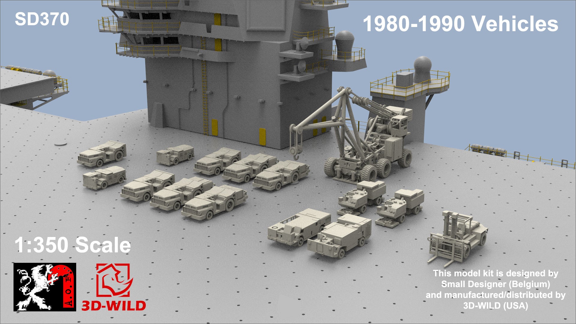 New Product Release] 1:350 US carrier deck vehicles Bundle – 3D-WILD