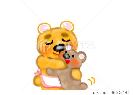ハグするクマの親子の手描きイラスト。のイラスト素材 [46636142] - PIXTA