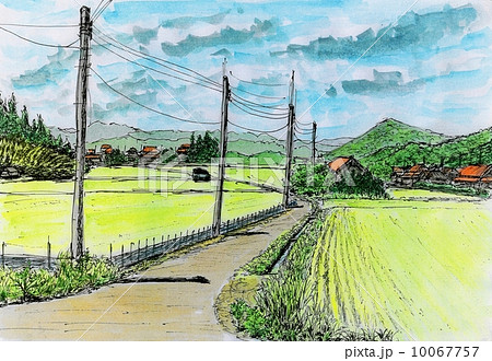 田舎の風景のイラスト素材 [10067757] - PIXTA