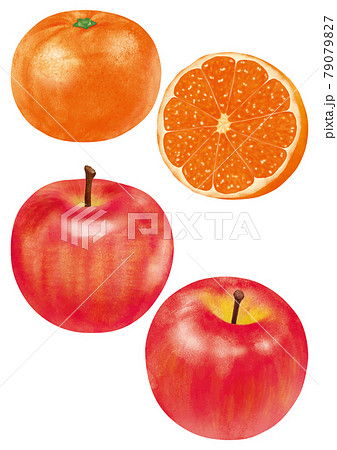 ミカンとリンゴのイラスト素材 [79079827] - PIXTA