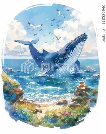 空飛ぶ鯨 アート 幻想的 芸術のイラスト素材 [118526946] - PIXTA