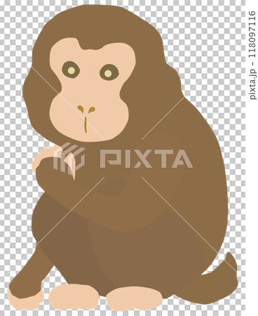 シンプルな猿のイラスト ベクター素材のイラスト素材 [118097116] - PIXTA