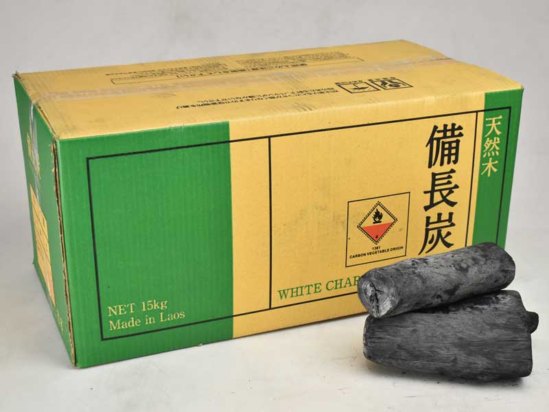 ラオス備長炭 太丸（特大）15kg | 業務用備長炭・オガ炭・木炭販売の