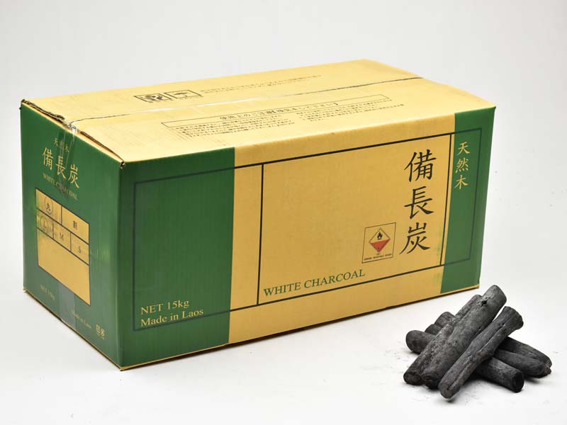 ラオス備長炭 切細丸15kg | 業務用備長炭・オガ炭・木炭販売の専門店