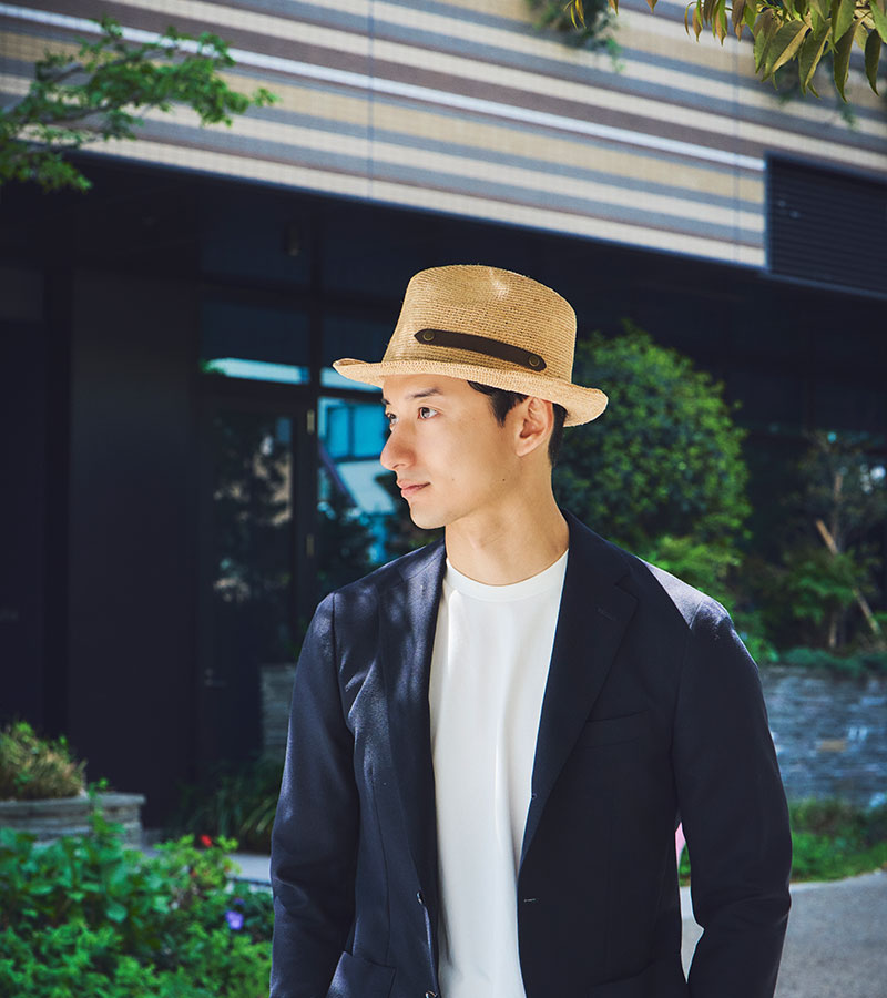田中帽子店Paulo2（ポーロ2）ラフィア中折れ帽子 紳士用帽子 田中帽子