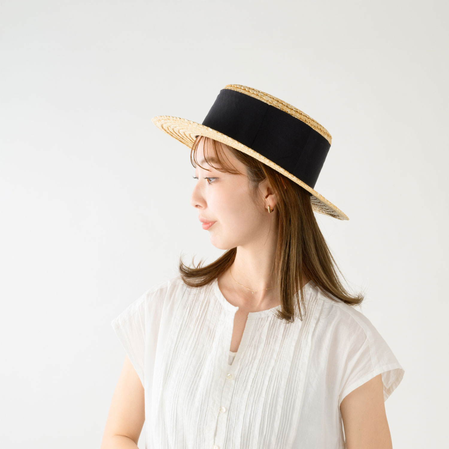 田中帽子店Berka （ベルカ） 鬼麦・シングル長つばカンカン帽 婦人用