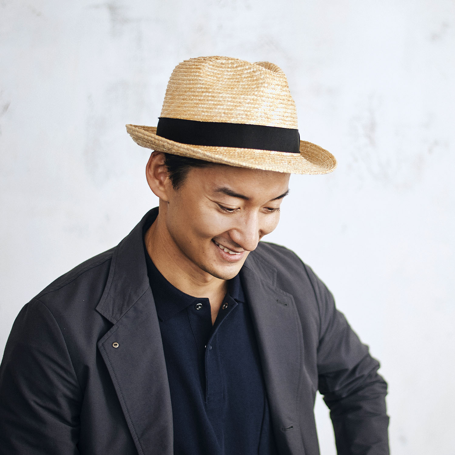 田中帽子店Dino（ディーノ）麦わら ボルサリーノ型ハット 紳士用帽子