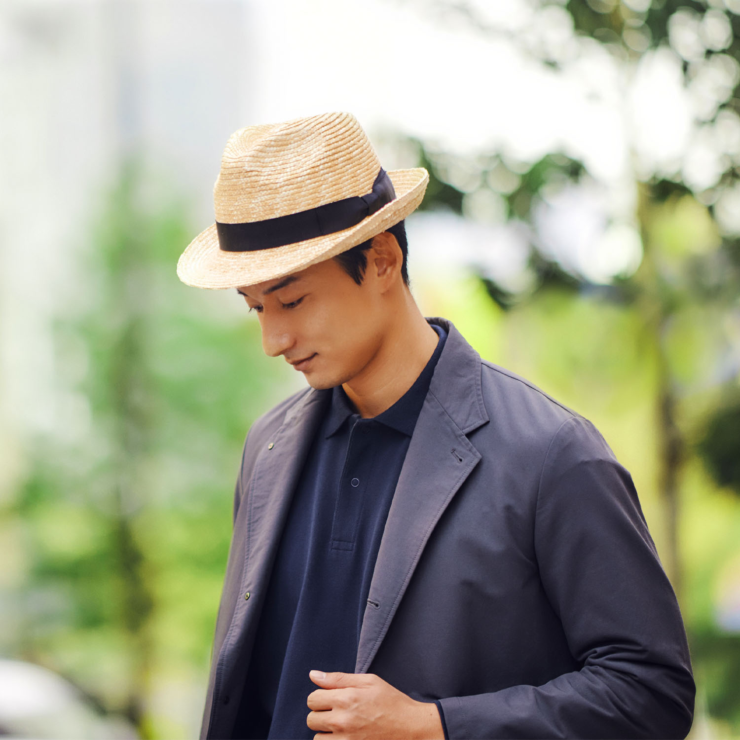 田中帽子店Dino（ディーノ）麦わら ボルサリーノ型ハット 紳士用帽子