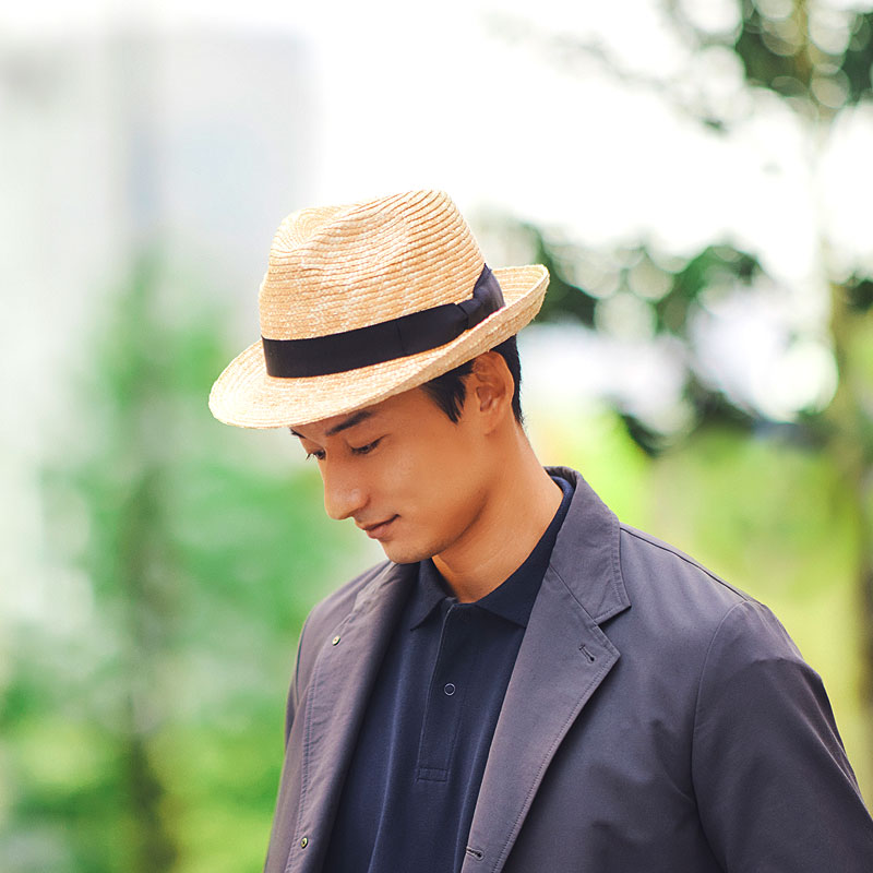 田中帽子店Dino（ディーノ）麦わら ボルサリーノ型ハット 紳士用帽子