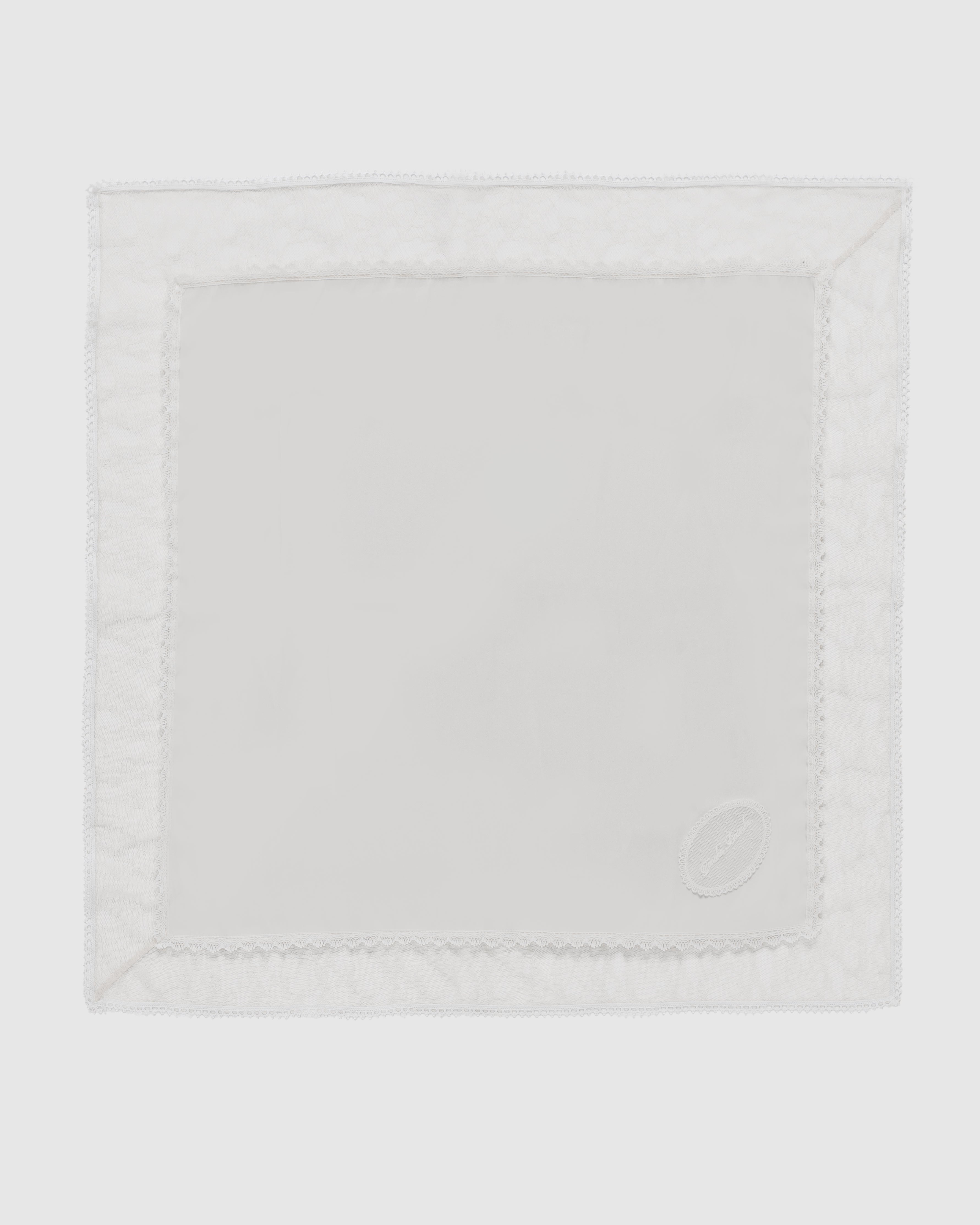 タナカダイスケ|flower lace frame scarf White – tanakadaisuke